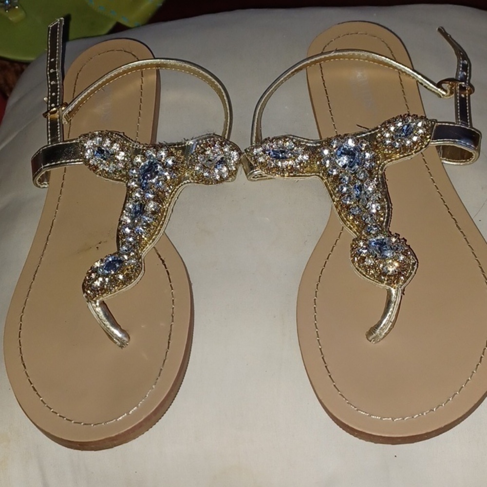 David's bridal Rimestone sandals, Roslyn sz 7